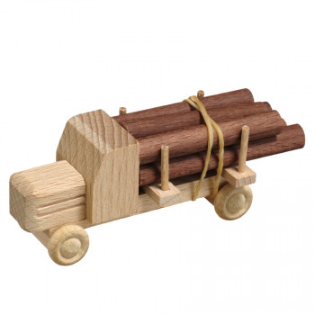 Miniatur LKW Holzspielzeug Rundholztransport Naturholz