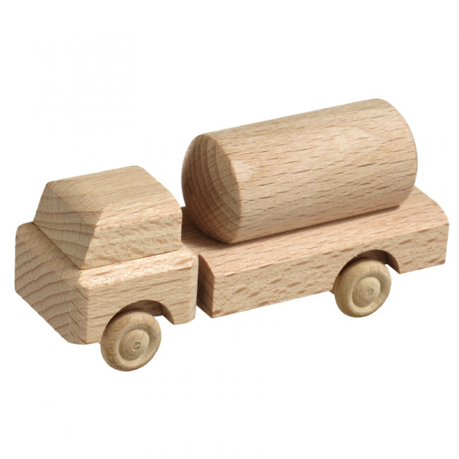 Miniatur LKW Holzspielzeug Gefahrenguttransport Naturholz