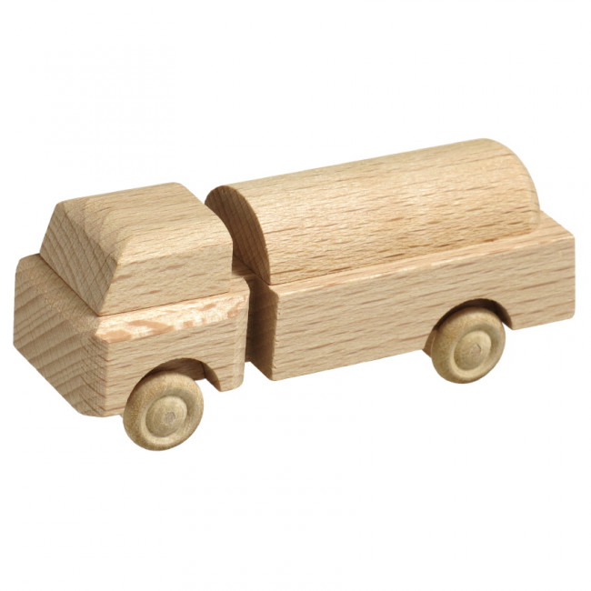 Miniatur LKW Holzspielzeug Tankwagen Naturholz