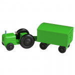 Miniatur Traktor mit Anhänger, Koffer